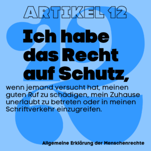 Ich habe das Recht auf Schutz